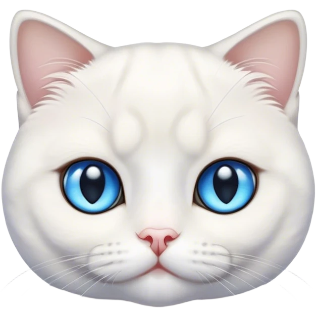 cat scottish fold white blue eyes emoji