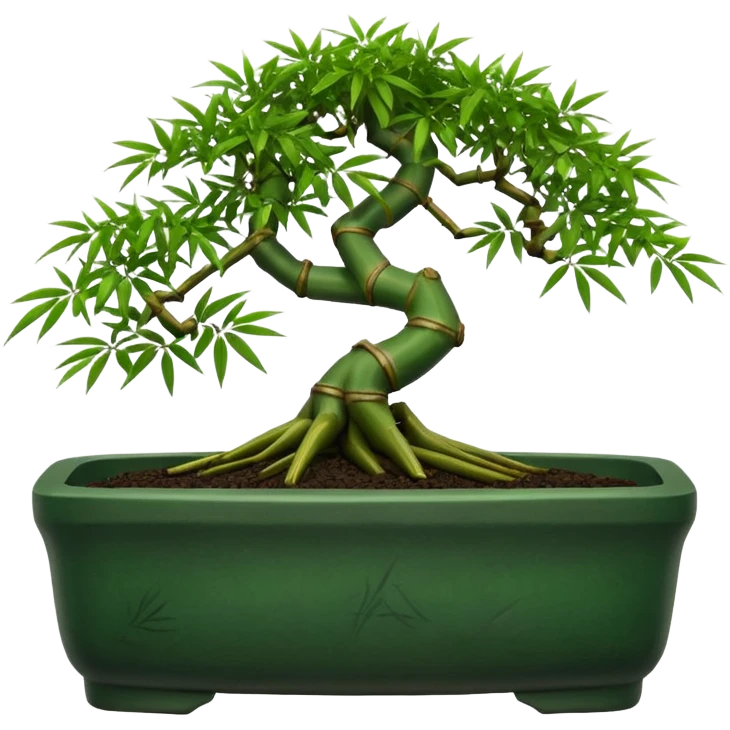 Shohin dark bamboo bonsai pot emoji
