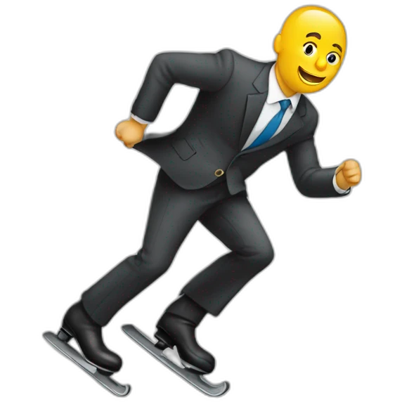 un ejecutivo con un patin emoji