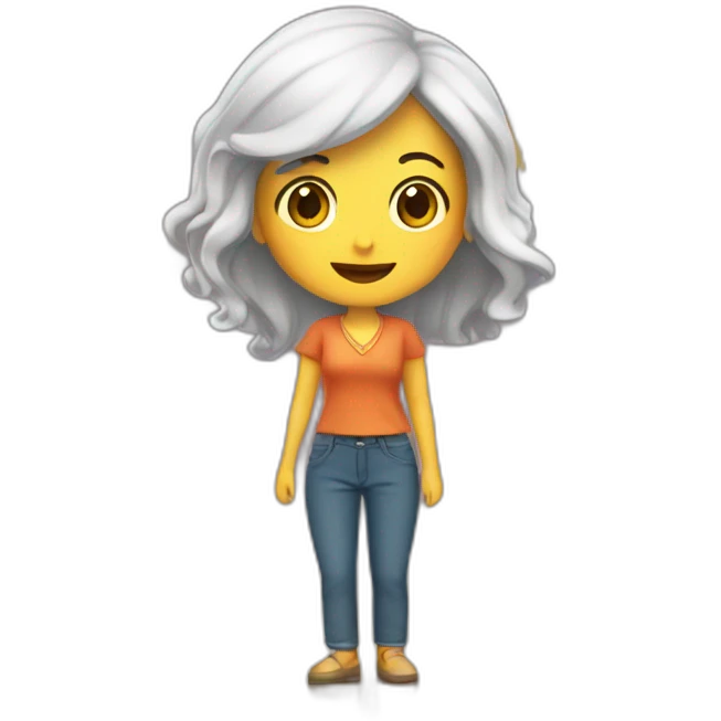 Una dama visitando un stand emoji