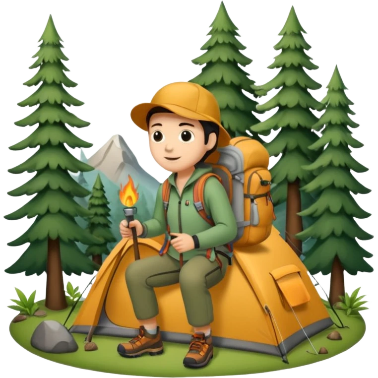 camping forest emoji