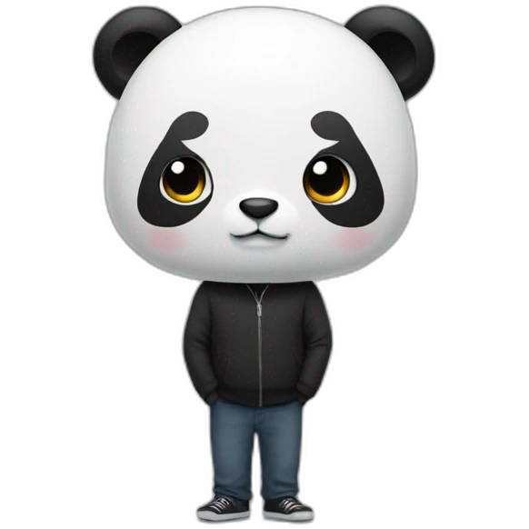 Standing man with panda face emoji