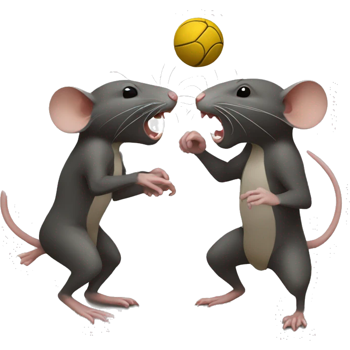 rats fighting for a ball emoji