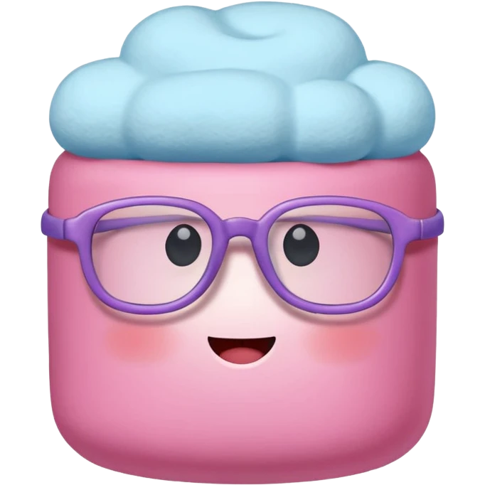 colored marshmallow with glassess emoji