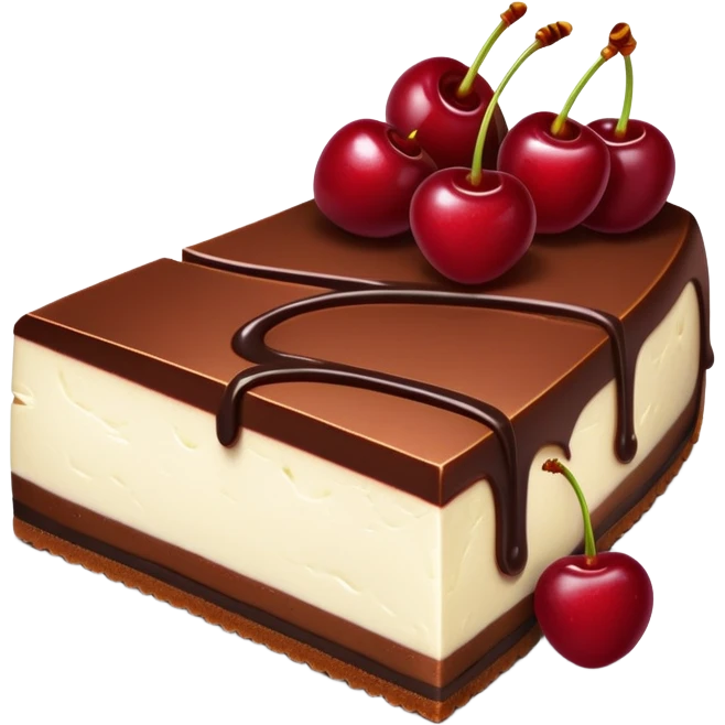 Chocolate cherry cheesecake slice emoji