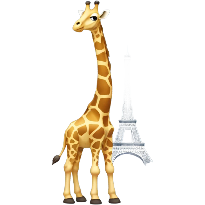 Giraffe standing in front of Eiffel Tower  emoji