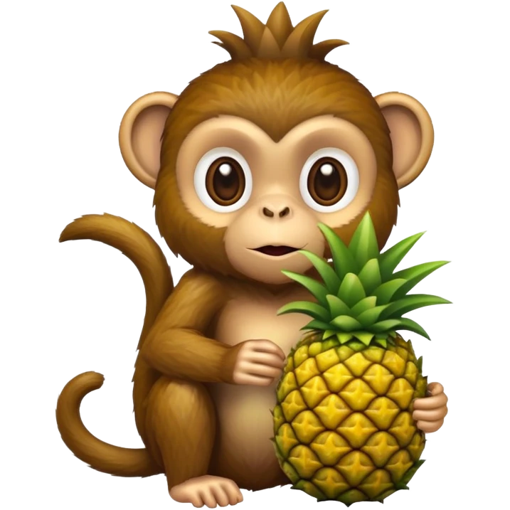 monkey holding a pineapple emoji