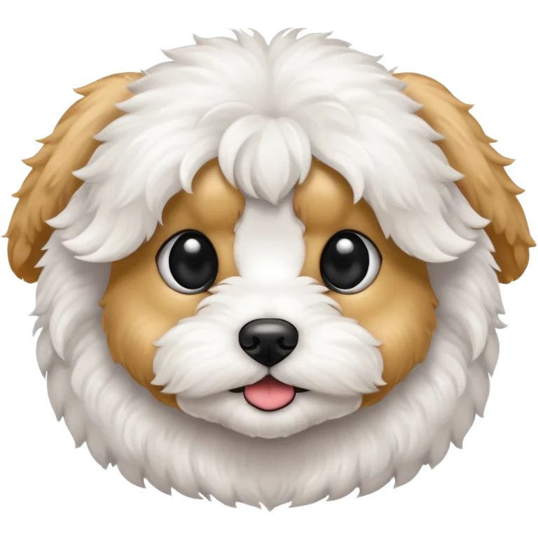 Maltipoo dog longer ears and black eyes emoji