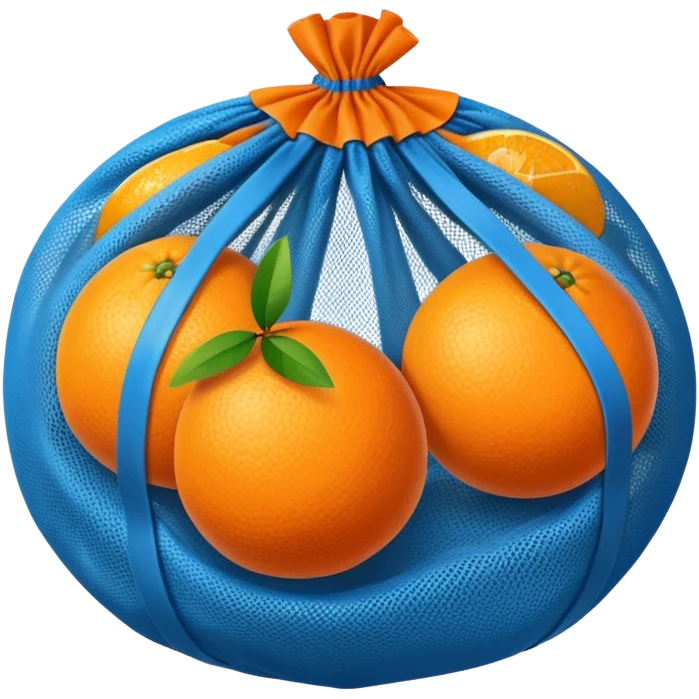 oranges in blue mesh bag emoji