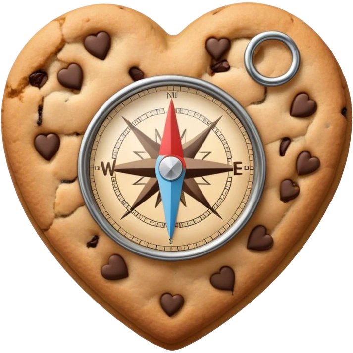 cookie heart with compass emoji