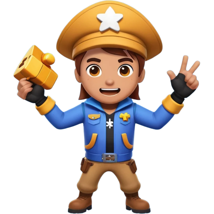 Brawl Stars character celebrating emoji