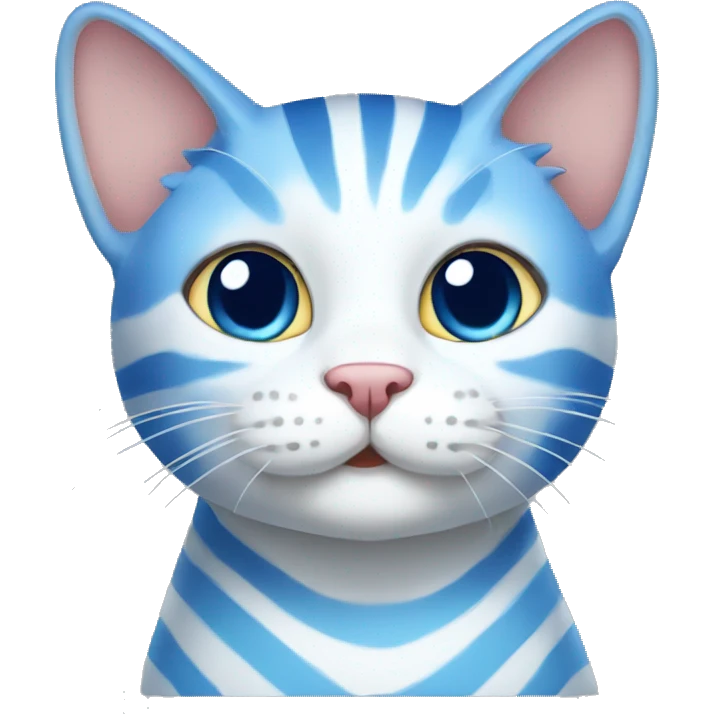 blue and white striped cat emoji