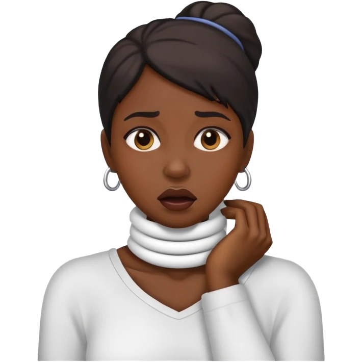 A black woman holding her neck choking emoji