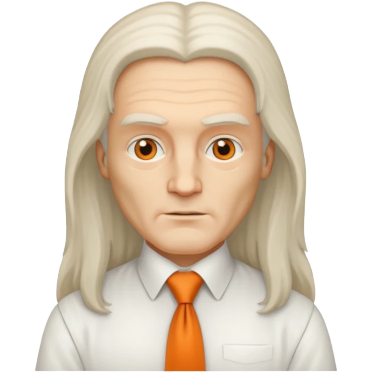 leonardo davinci in white shirt, orange tie emoji