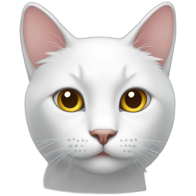 white cat in ios style emoji