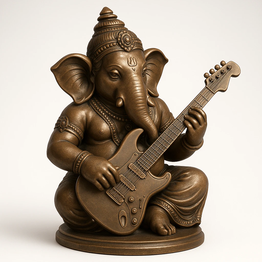 ganesh idol with guitar  emoji
