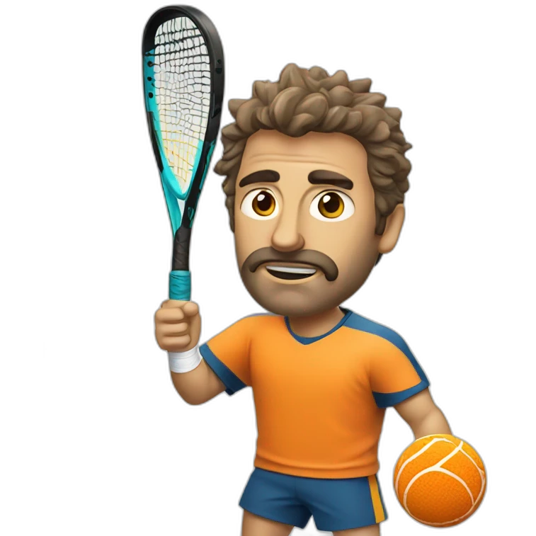 Padel king with mad face emoji