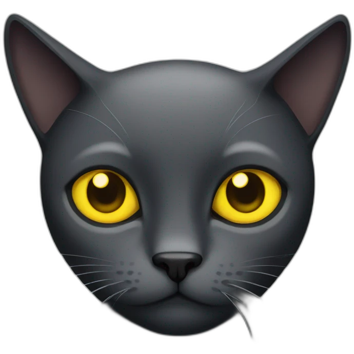 black cat with yellow eyes emoji