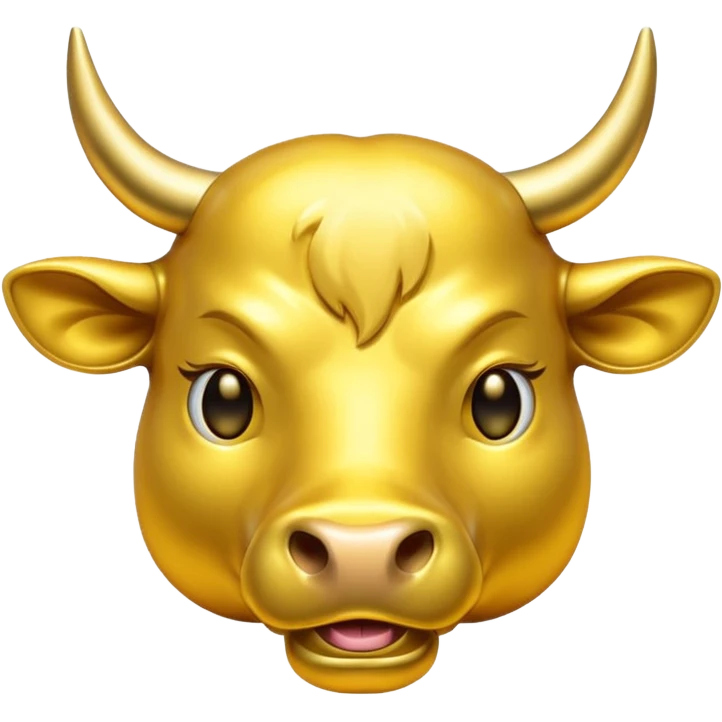 gold bull emodji vector emoji