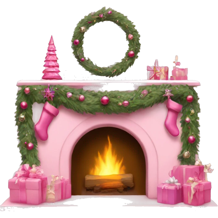 Pink Christmas mantle  emoji