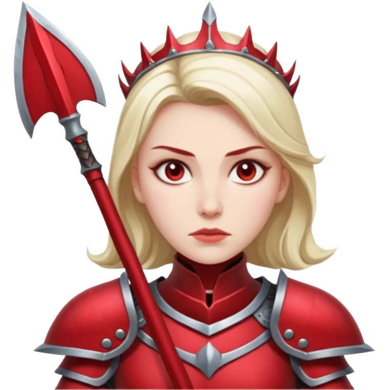 War Queen + crimson armor + halberd emoji