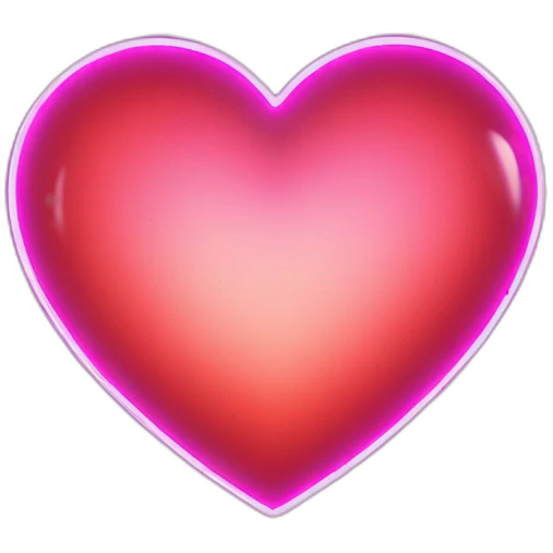 heart neon sign style emoji