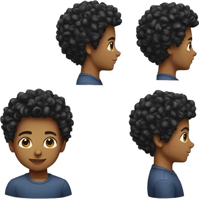 a boy with a curly hair taper fade emoji
