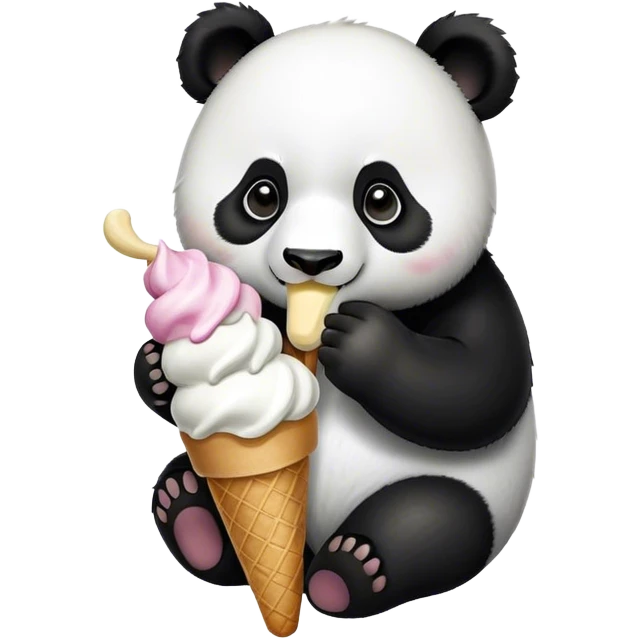 Panda eating ice cream emoji