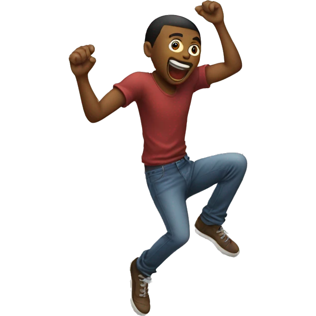 a guy dancing while his tounge is out emoji