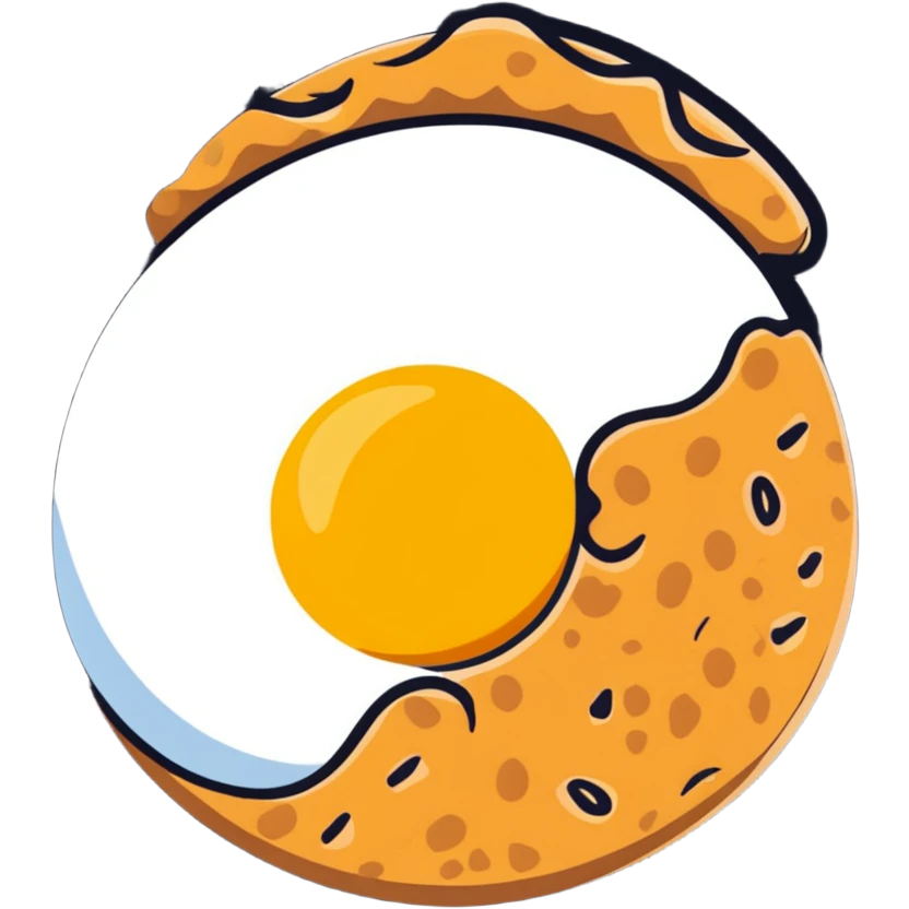 cookie with sunny side up egg on top emoji