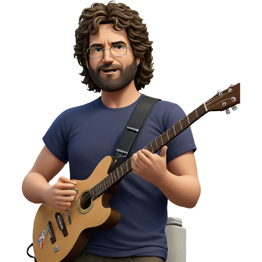 male musician with guitar outdoors emoji
