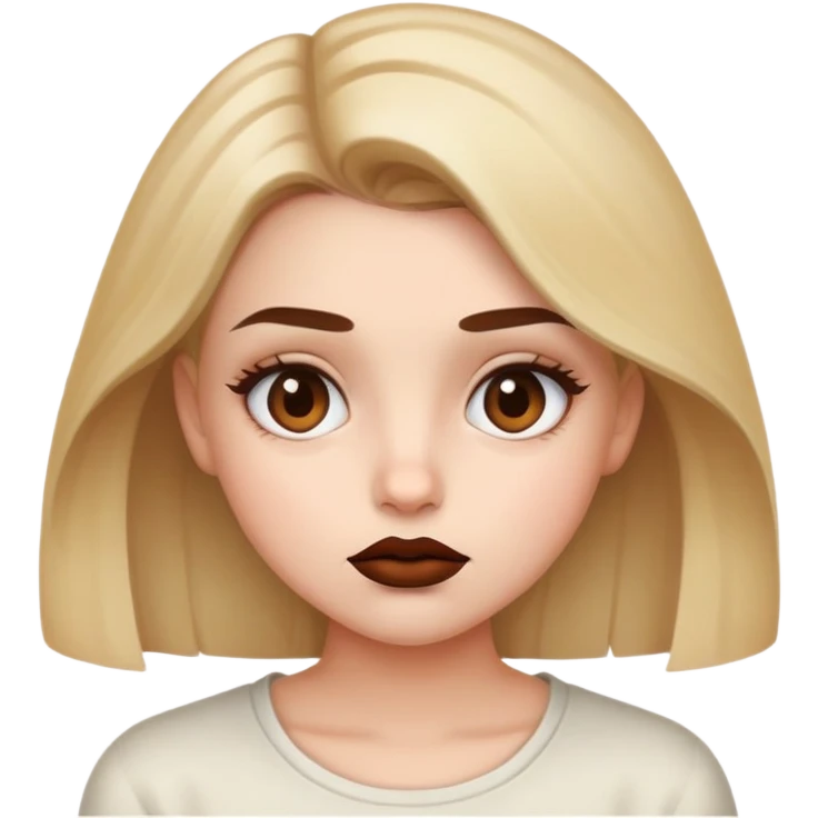 A girl with brown lip combo and doesnt care about anything  emoji
