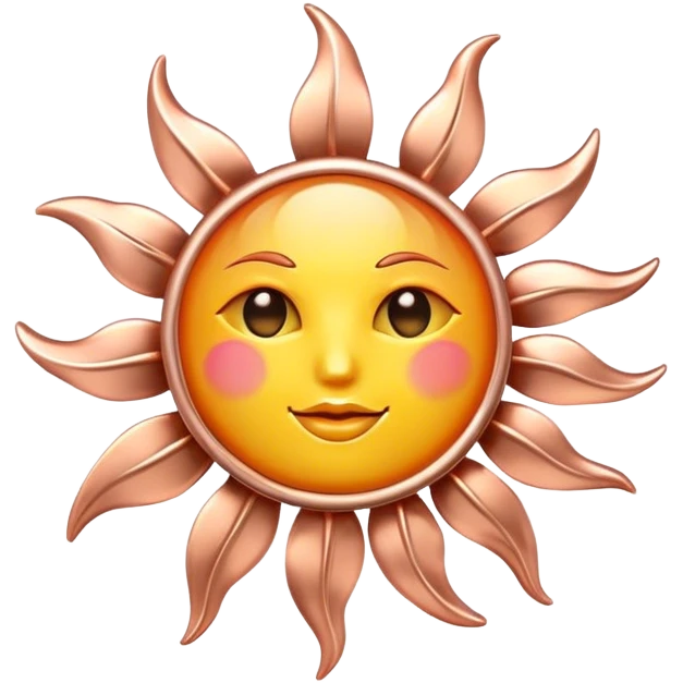 Rose gold sun emoji