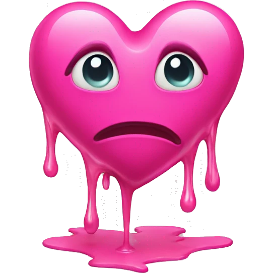 Hot pink heart melting emoji