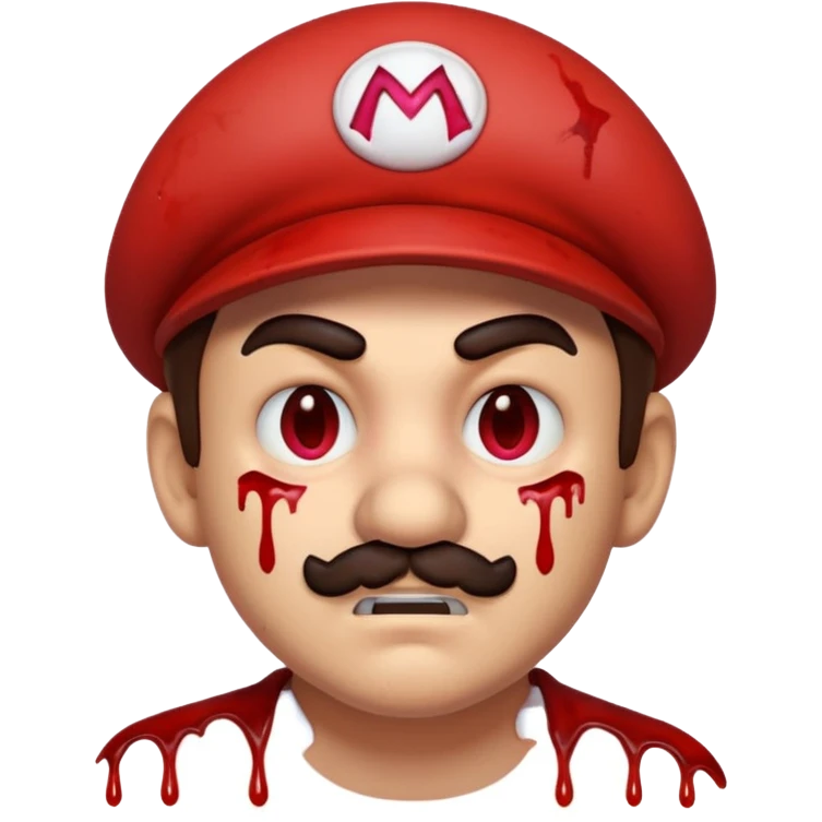 mario a lot ofblood on his face emoji