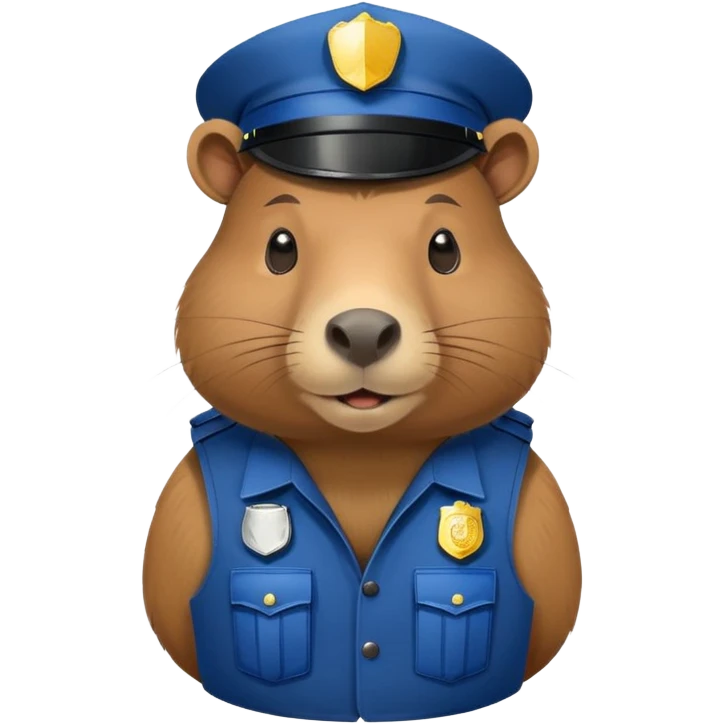 capybara wearing police hat and police vest emoji
