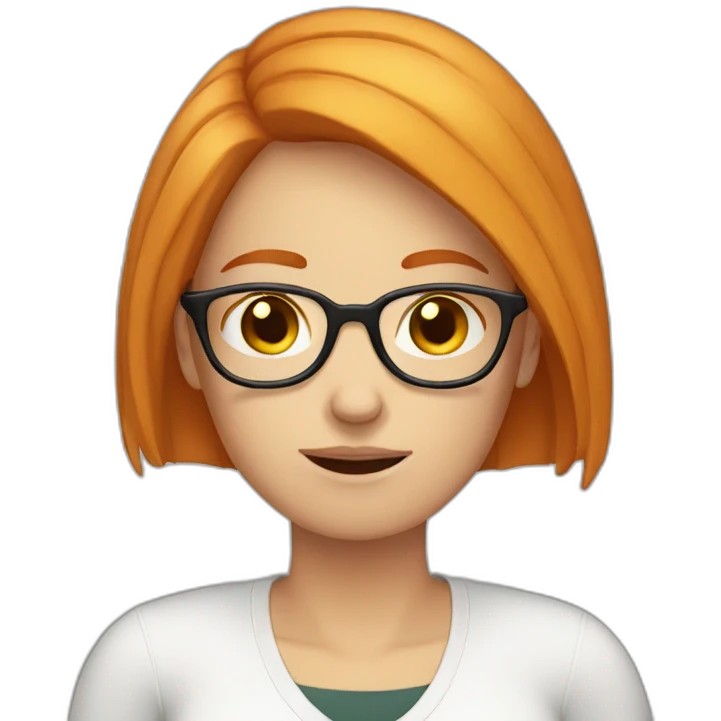white women. Ginger Hair, straight Hair,hand facepalm wearing glasses emoji
