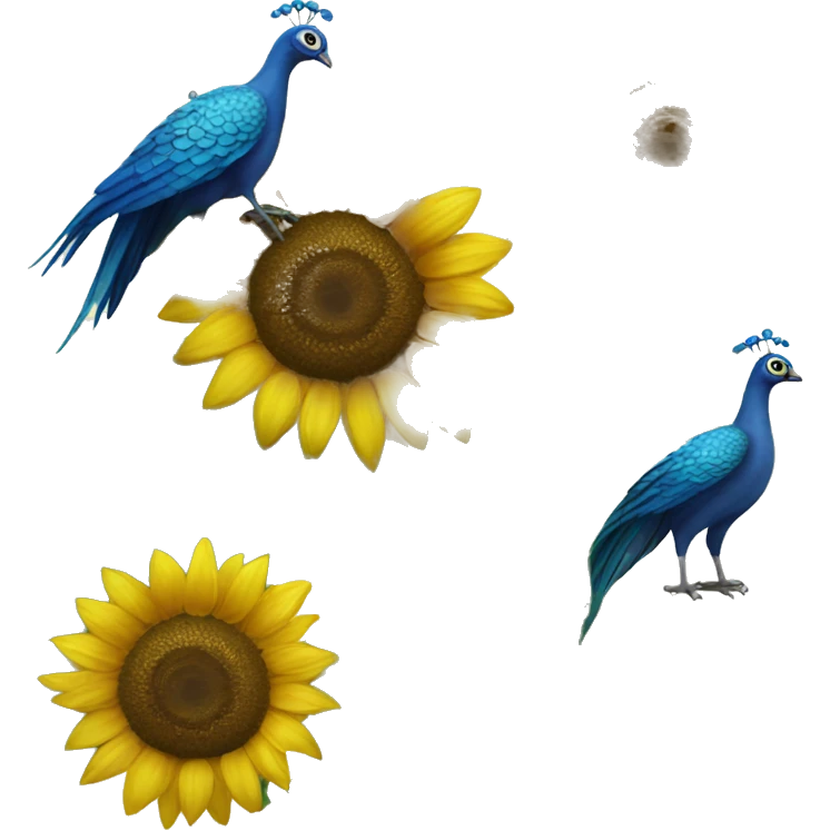 Sunflowers and peacocks emoji