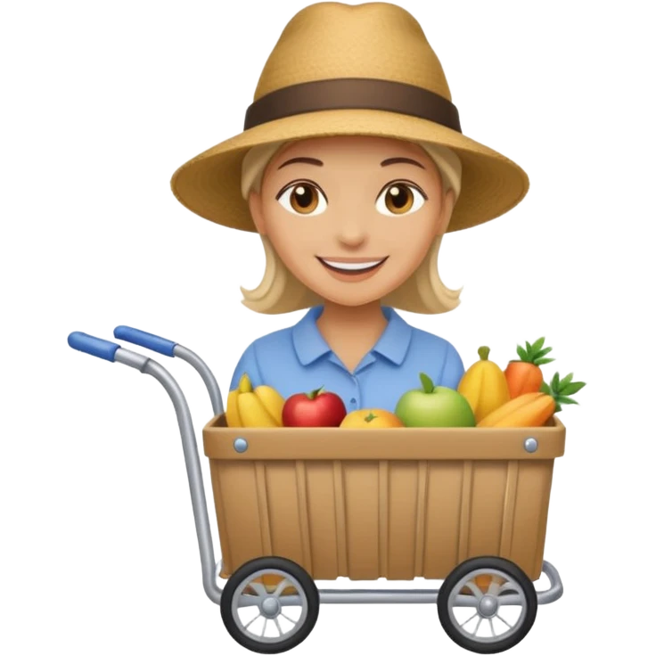mujer empujando un carro por la parte trasera emoji