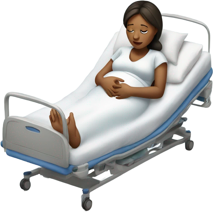 Realistic pregnant women in hospital bed emoji