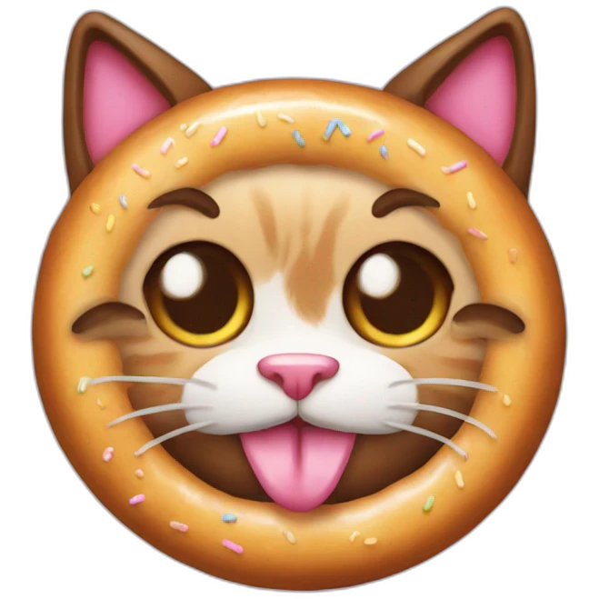 Cat eat donut emoji