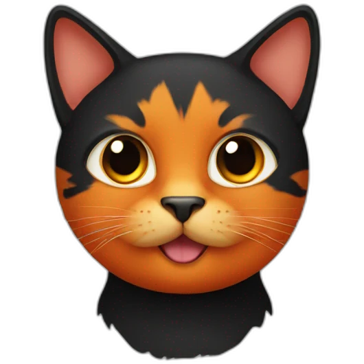 Orange black cat emoji