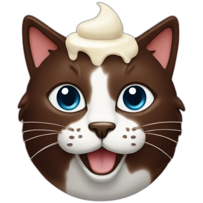 chocolate-ice-creem-on-cat emoji
