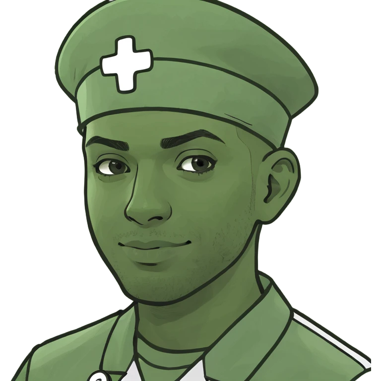 Gorgeous you g male nurse with elderly patient  emoji
