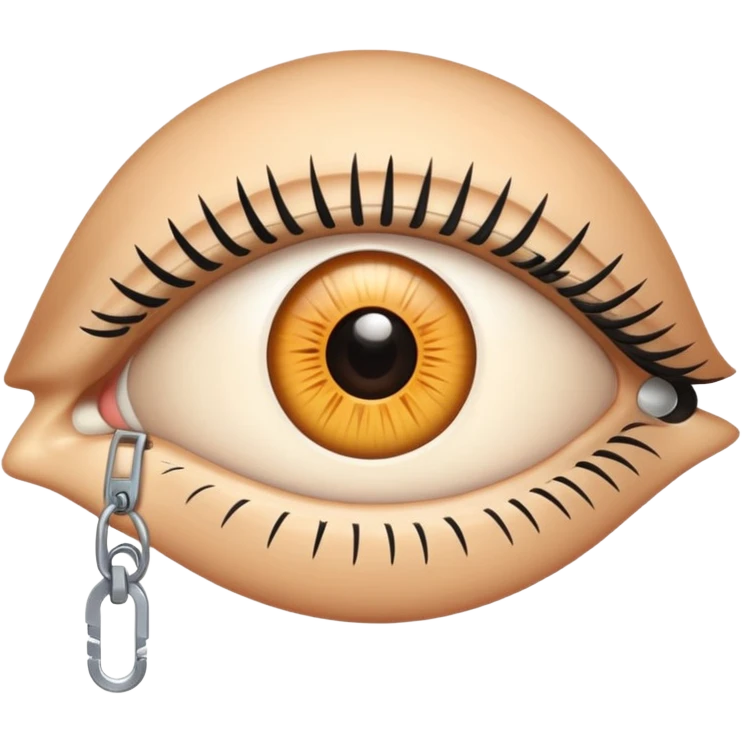 an eye with a zipper over it, symbolizing silence emoji