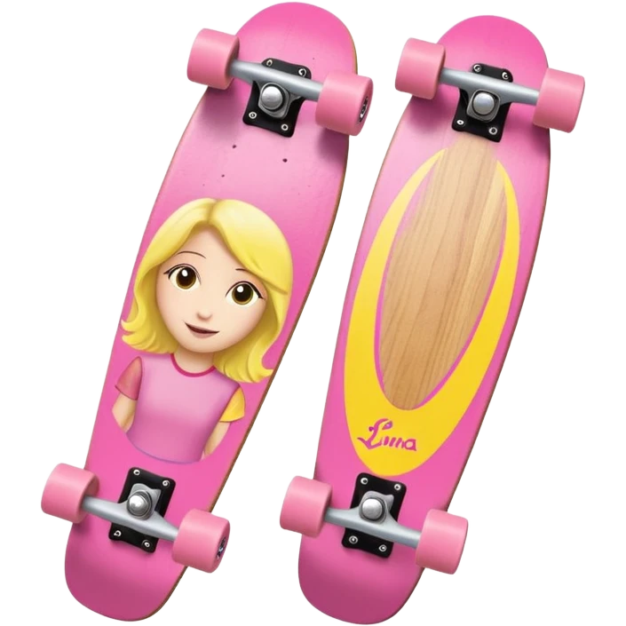 A pink and yellow skateboard like the one from Soy Luna  emoji