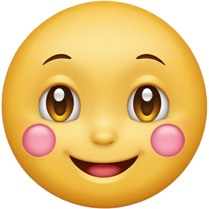 Emoji, yellow round smiling face, shy expression emoji