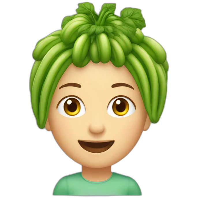 Frau mit Zucchini mit den Wangen emoji