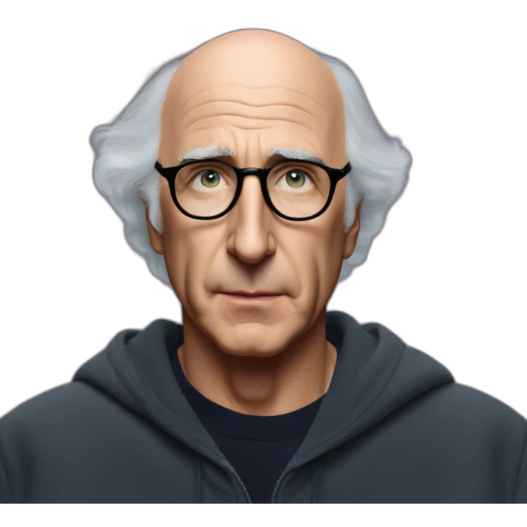 larry david, FOV 90 degrees, short lighting, L USM, Cold Colors, gilded technique, extremely hyper aesthetic, absurdres emoji