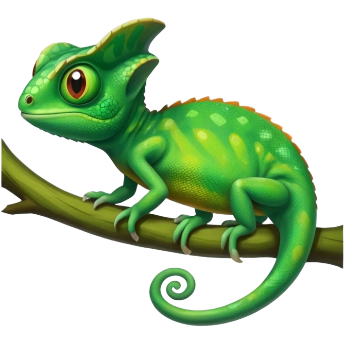 Emoji de camaleón, que sea bonito, tierno y único para compartir con mi pareja, entonces que sea único, que sea parecido al camaleón de la película de rapumcel de Disney caricaturezco  emoji